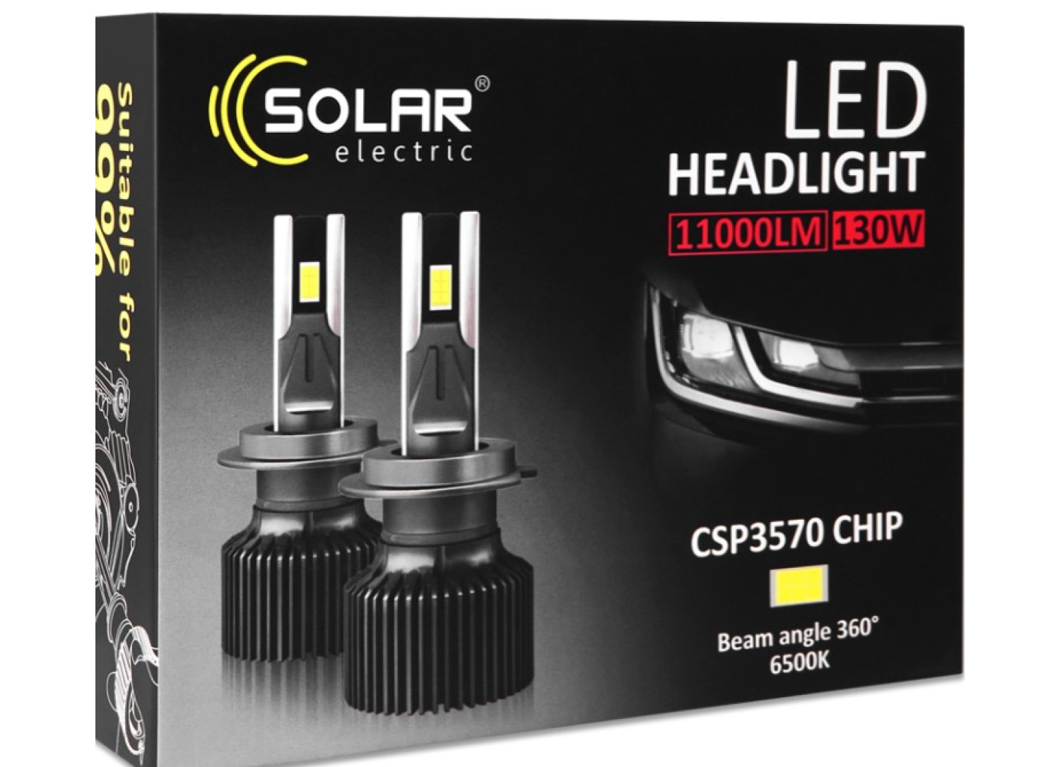 Лампа Solar LED H7 12/24V 130W 11000Lm 6500K