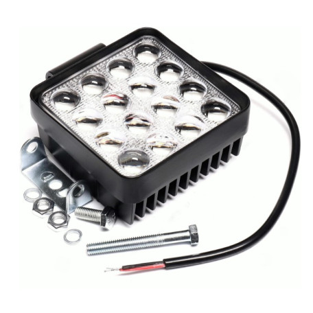 Фара LED квадратна 48W (16 діодів) (8.5см х 8.5см х 1.5см) 3D лінза Mini