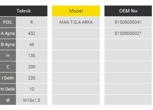 Диск гальмівний MAN F2000,TGA,TGS,TGX зад