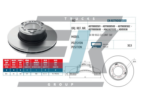 Диск гальмівний SAF SKRB 10022 K/SKRB 9022