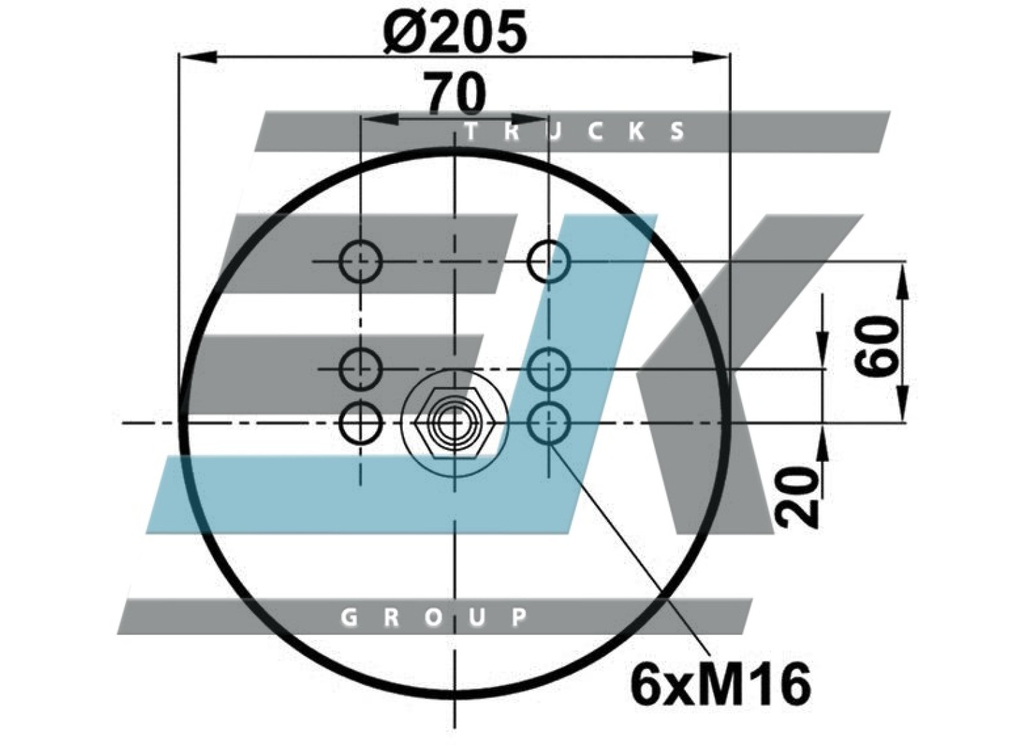 Пневмоподушка BPW 941MB з металевим стаканом