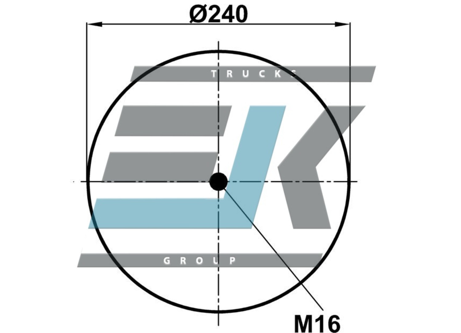 Пневмоподушка SAF 4022NP05 з пласт. стаканом (на центральний болт 16mm)