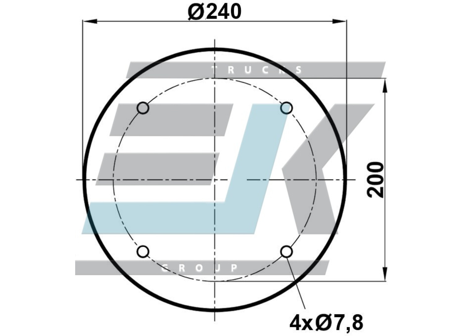 Пневмоподушка SAF 4022NP03 з пластик.стаканом