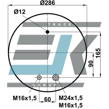 Пневмоподушка RVI 4912NP08 без стакану