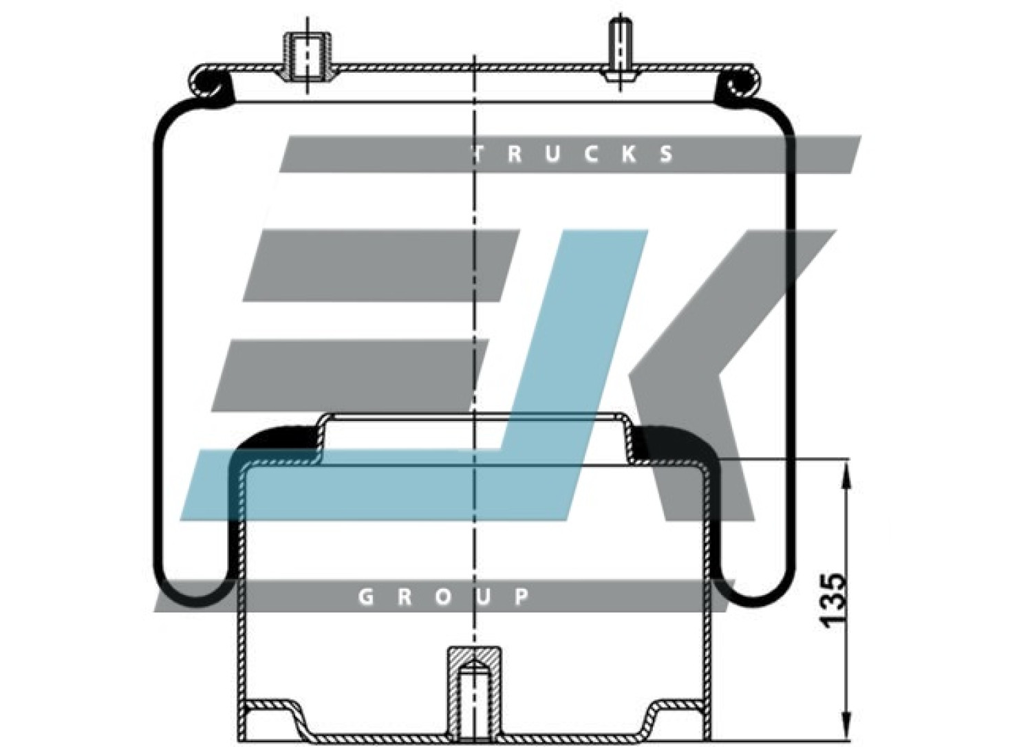 Пневмоподушка DAF 836MK1 з металевим стаканом