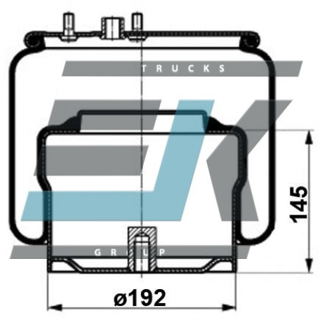 Пневмоподушка DAF 889MK2 з мет.стаканом