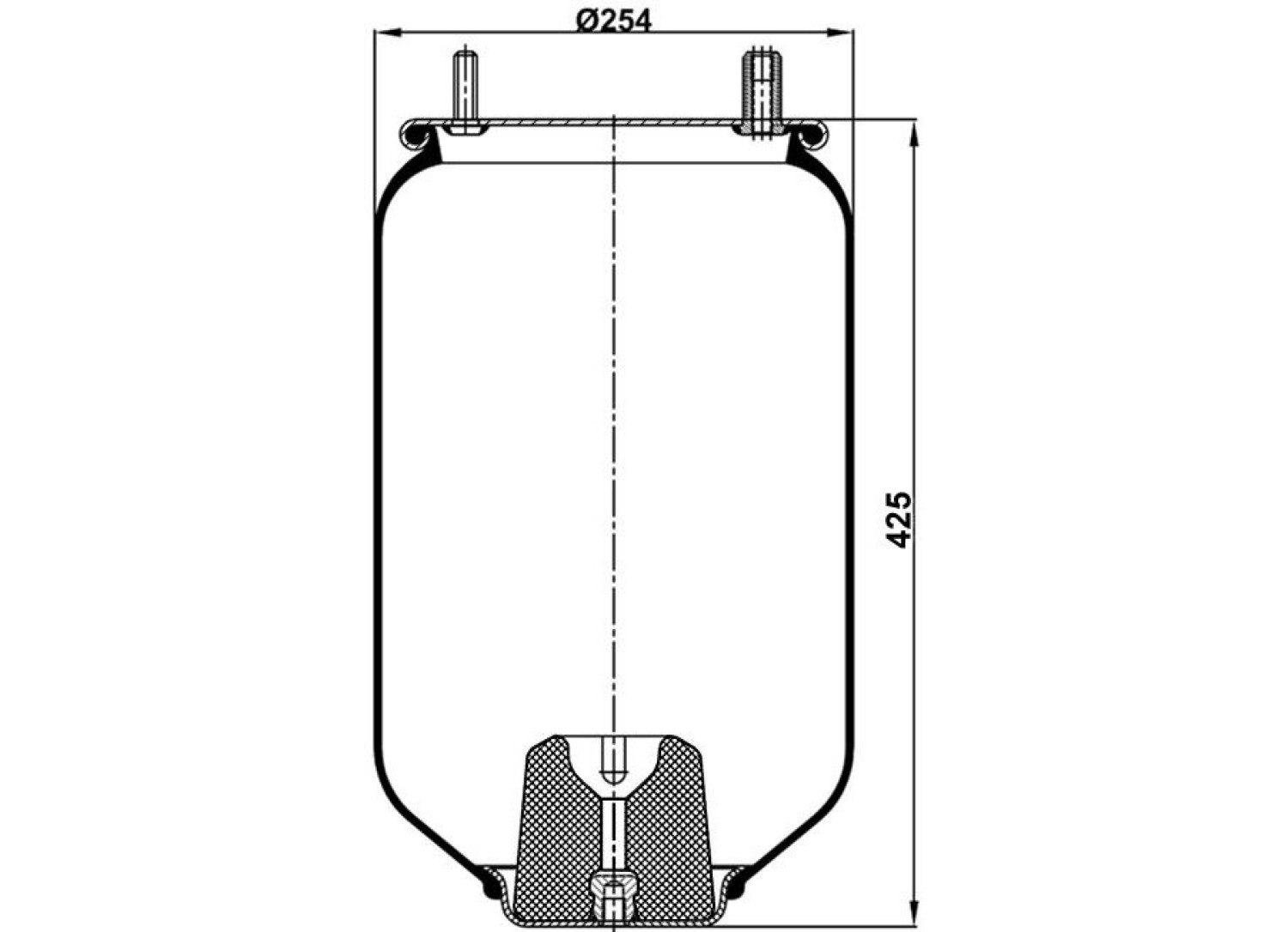 Пневмоподушка ROR, FRUEHAUF 4156NP06 без стакана