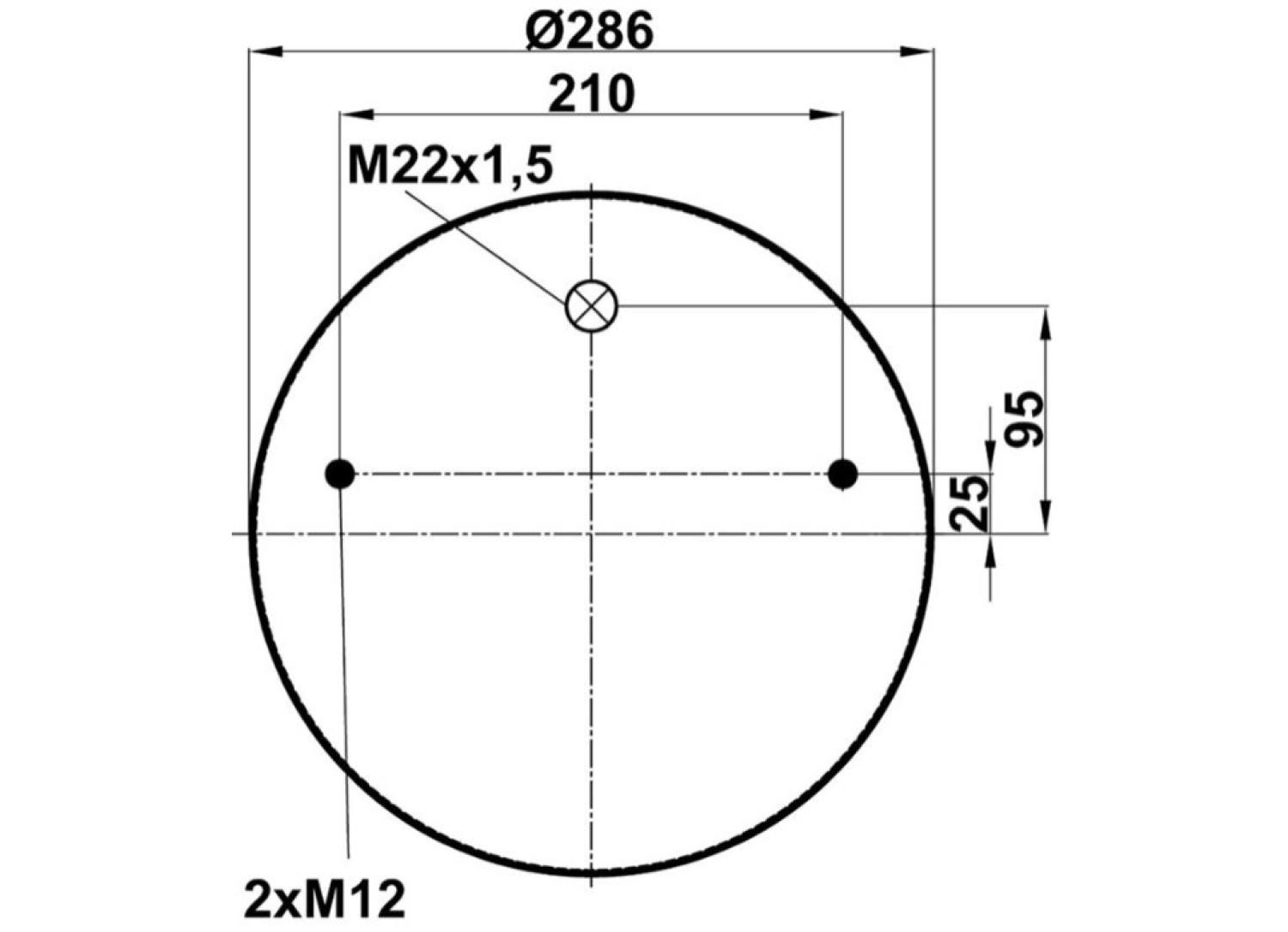 Пневмоподушка SAF 4810NP05 з метал. стаканом