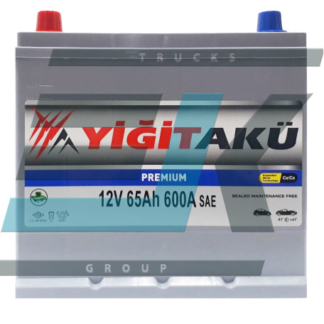 Акумулятор Yigit Aku Premium Asia 65Ah 600A L 75D23R