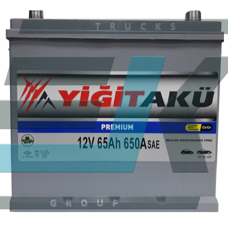 Акумулятор Yigit Aku Premium Asia 65Ah 650A R 75D23L